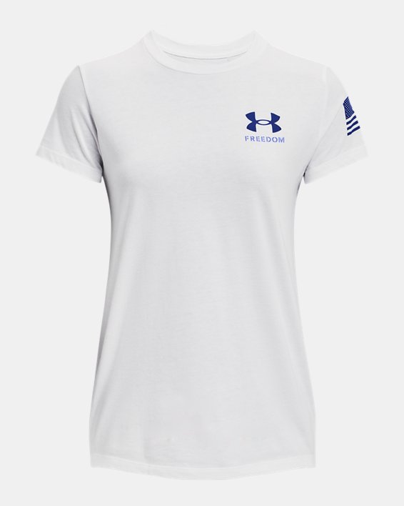 Women's UA Freedom Flag T-Shirt, White, pdpMainDesktop image number 4
